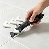 Silicone Caulk Tool Kit 3 in 1 Scraper Set,Sealant Cleaner (Black 1Set)
