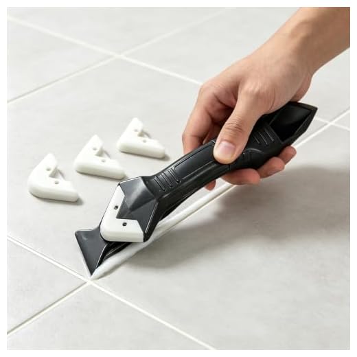 Silicone Caulk Tool Kit 3 in 1 Scraper Set,Sealant Cleaner (Black 1Set)