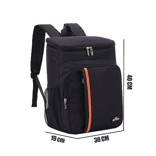 QINGLOU 28L Kühlrucksack Thermo Rucksack Picknickrucksack Kühltasche Groß Isoliert Cooler Bag Männer Frauen für Picknick/BBQs/Camping/Ausflügen/Einkaufen (A. Schwarz)