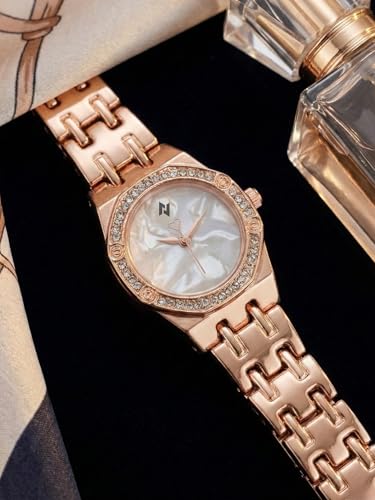 Image of AMERICANVIBER Rose Gold Women Watches | Girl Watch | Watch for Women | Diamond Studed | Premium Design | Trendy Fashionable | Under 499