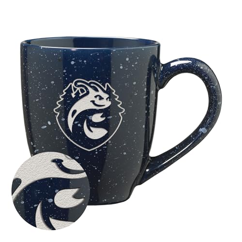 Rico Industries NCAA UC Santa Cruz Banana Slugs Standard Navy 16 oz Team Color Laser Engraved Speckled Ceramic Coffee Mug
