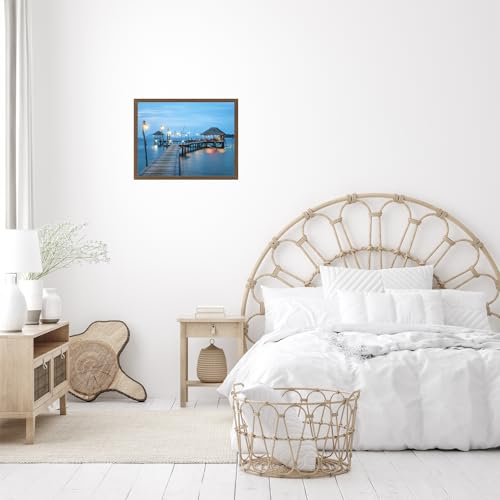 Image of JCJMY 11x16 Picture Frame Brown for Wall Hanging, Wall Mounting Horizontally or Vertically, 11 x 16 Wall Gallery Poster Photo Frame with Shatter Resistant Plexiglass, Brown