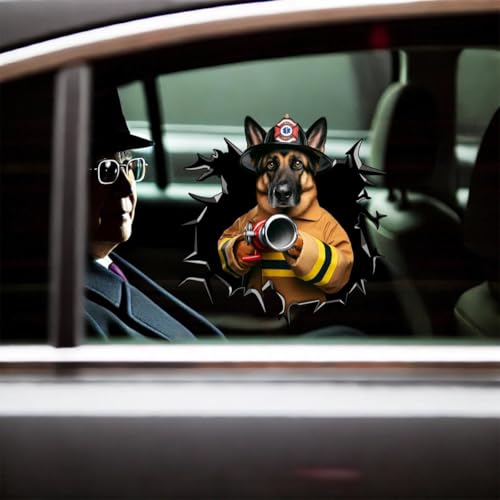 Image of Cute Dog Stickers for Car Window Decals Waterproof Funny Sticker (German Shepherd Car Sticker)