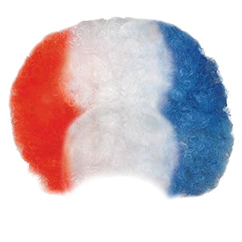 Adult Red White & Blue Afro Wig
