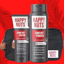 Happy Nuts Starter Sack Bundle Comfort Cream Deodorant, Comfort Powder, and Toiletry Bag