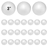 Styrofoam Balls 3 Inch,24PC Large White Foam Ball for Crafts, DIY Craft Giant Foam Balls for Home and School,Smooth Solid Round for Arts and Craft Project (Styrofoam-3in-24pc)
