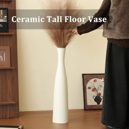 Image of Ceramic Tall Floor Vase, 29 inch Terracotta Large Decorative Vases Home Decor