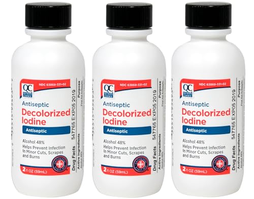 Quality Choice Antiseptic Decolorized Iodine 2 Fl. Oz. - 3 Pack