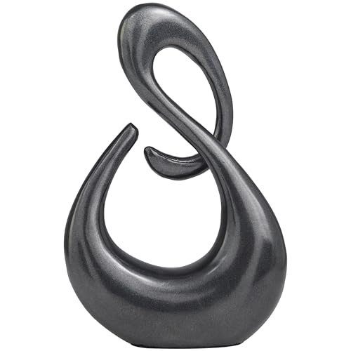 Escultura decorativa abstracta de metal aluminio gris oscuro 7 x 3 x 12 pulg miniatura 3