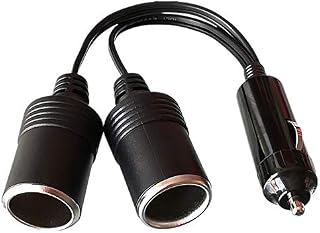GTIWUNG DC 12V 24V Car Cigarette Lighter 1 to 2, 2-Way Socket Splitter Female Socket Plug Connector Adapter, 1 to 2 Port Lighter Socket Splitter