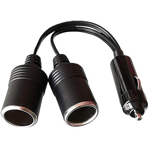 GTIWUNG DC 12V 24V Car Cigarette Lighter 1 to 2, 2-Way Socket Splitter Female Socket Plug Connector Adapter, 1 to 2 Port Lighter Socket Splitter Cover