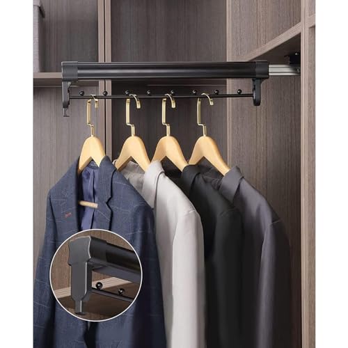 Perchero extensible, barra extraíble para colgar ropa, barra deslizante para armario, barra de acero ajustable, organizador de armario fácil de instalar