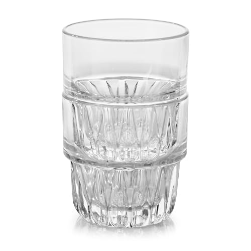 Image of Libbey Everest Stackable Glassware Set, 12-Piece Mixed Drinkware with 9 oz Small Rocks, 12 oz Large Rocks, and 14 oz Tall Juice Glasses, Durable Lead-Free Restaurant-Quality Glass