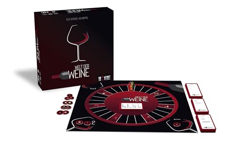 HUCH! | Mundo de los vinos | reedición | Juegos de Mesa | Juego de concursos | Juegos de Fiesta para Adultos | para Amantes del Vino | con más de 600 Preguntas para Expertos en Vino | para 2-6