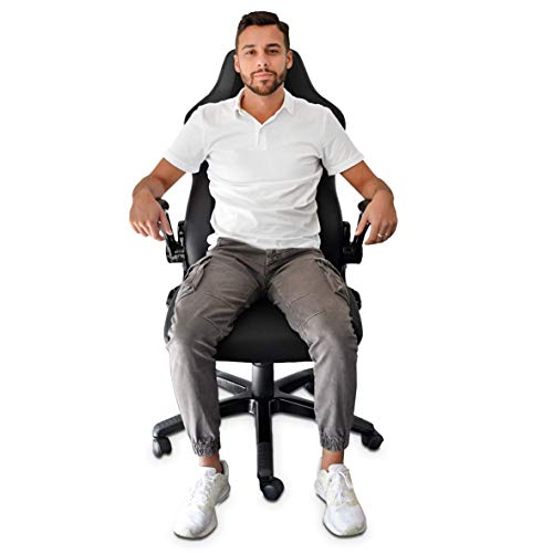 triton R9 Sedia Gaming Chair Ergonomica, Finta Pelle, Nero, M - Sedia gaming - Immagine 5