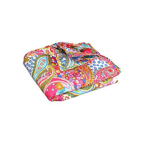 Couverture Throw Multicolore Patchwork Grande Housse De Couette Vintage Plaid Canapé Indien Réversible Jete de Lit Quilt Super Doux Et Chaud Salon Couverture 170cm x 130cm