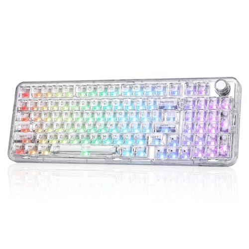 YUNZII X98 Tastiera Meccanica Wireless da Gioco con Manopola, Tri-mode BT5.0/2,4 Ghz/USB-C, Interruttore Prelubrificato, Guarnizione di Montaggio RGB Retroilluminata per Win/Mac (Bianco, Snow Switch) YUNZII X98 Tastiera Meccanica Wireless da Gioco con Manopola, Tri-mode BT5.0/2,4 Ghz/USB-C, Interruttore Prelubrificato, Guarnizione di Montaggio RGB Retroilluminata per Win/Mac (Bianco, Snow Switch)