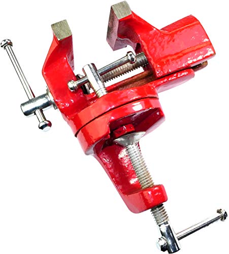 AERZETIX - Morsa da banco per tavolo in ghisa - Ganascia 60mm - Incudine/Piattaforma - Base rotante/Girevole/Rotazione a 360° - Apertura 40mm - Tornio di precisione/saldatura/molatura - C45907