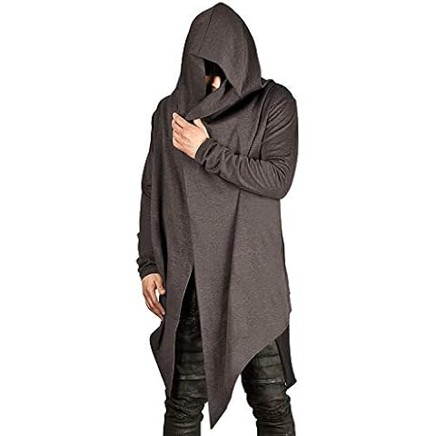 Poriff Men Fashion Cardigan Sweaters Long Hooded Coat for Men Shawl Cardigan Brown M Cover