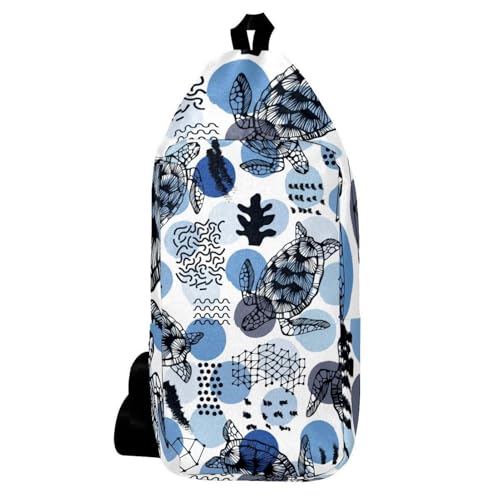 Mochila bandolera de tortuga marina con diseño cruzado ergonómico multicolor
