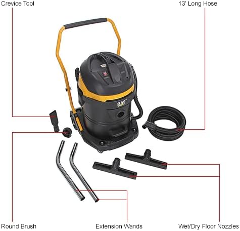 Miniatura 8 de Cat Aspiradora de acero inoxidable húmedoseco, capacidad de 16 galones
