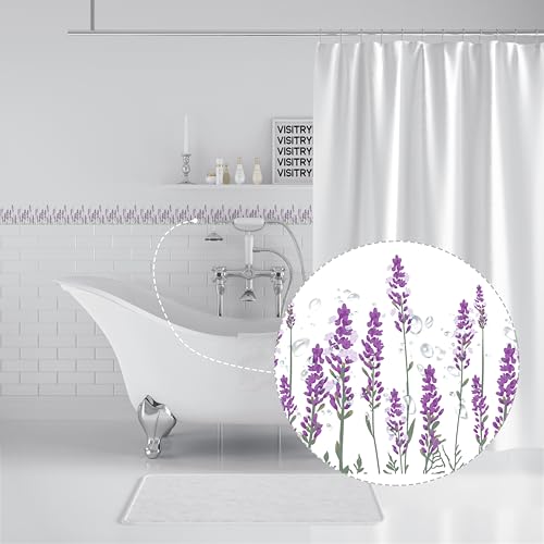 VisitRyl Bordüre selbstklebend Lavendel 10 cm x 500 cm zum Aufkleben für Wohnzimmer Küche Badezimmer Tapetenrahmen Abnehmbare Wasserdicht… – Ansicht 6