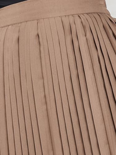 Image of Styli Women Accordion Pleated A-Line Midi Skirt | Stylish Casual Skirt for Women | Comfortable Office & Everyday Wear | Perfect for Travel, Party & Outfits
