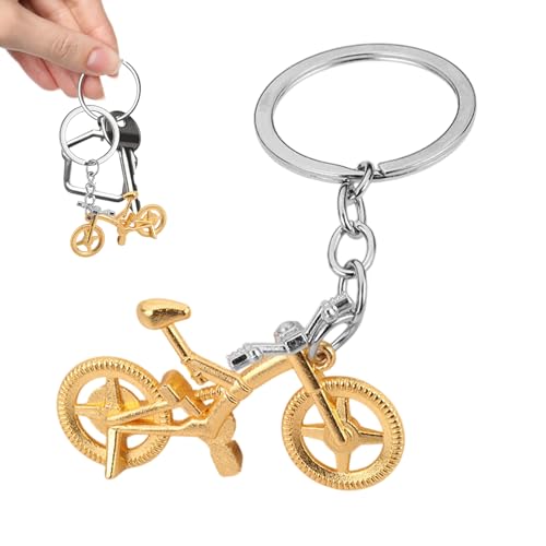 Llavero de bicicleta – Llavero de aleación de zinc para bicicleta, llavero retro en miniatura recuerdo para novia, amiga, hermana, hija, dorado, Refer to description