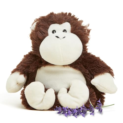 warmies Junior Microwavable & Weighted Stuffed Animals, Monkey - Heated Stuffed Animal Plushie for Warmth & Comfort - Cute Soft Plush Toys for Adults & Children (Boys, Girls, Babies & Toddlers)