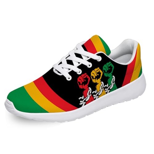 Women's Men's Juneteenth Shoes Running Tennis Shoes African Sneakers Gifts for Mom Dad