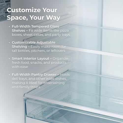 Kenmore 36" French Door Refrigerator with Freezer - Accela Chill, Adjustable Shelving, Humidity Controlled Crispers, ENERGY STAR Certified, 20.3 cu. ft. Capacity, Fingerprint Resistant Stainless Steel - Image 5