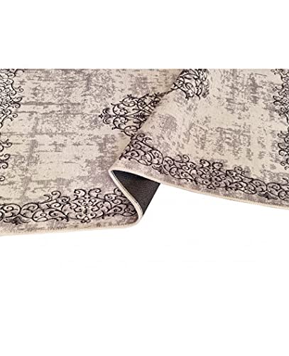 Tapis Baroque Gris d'Exception 160x230cm par Mani Textile - 5