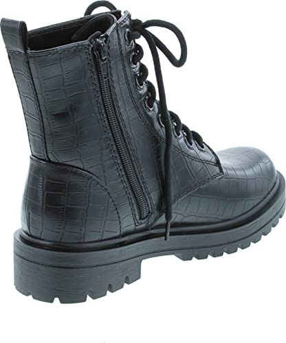 Image of Soda FIRM - Lug Sole Combat Ankle Bootie Lace up w /Side Zipper