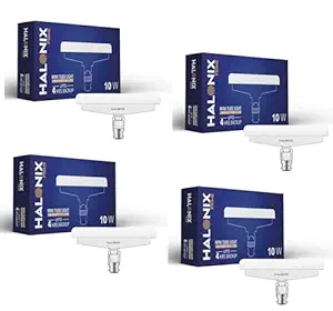 Halonix 10W 2 Emergency Inverter T Shape Led bulb| Cool Day Light (6500K) | Energy Efficient | 4 Hour Battery Backup | Li-on Battery | Pack of 4 | T Bulb