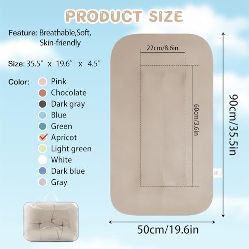 Image of Baby Lounger for Newborn, Bionic Design Baby Lounger, Soft Organic Cotton Breathable Lounger for Infants 0-24 Months (Apricot)