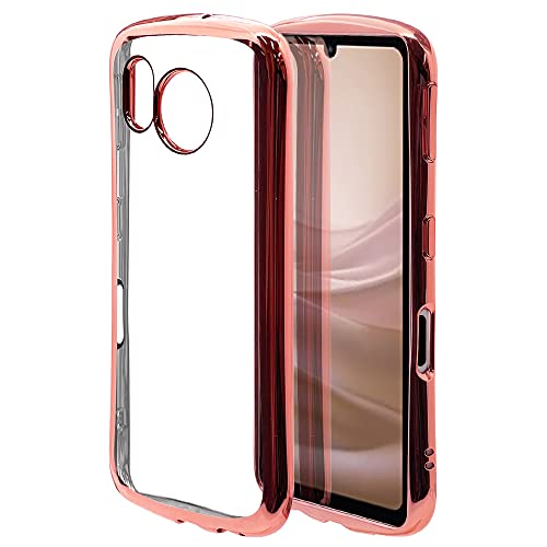 ラスタバナナ ケース カバー AQUOS sense7 SH-53C SHG10 専用 ソフトケース TPU 耐衝撃吸収 クリア 透明 2.7mm メタルフレーム CURVE ローズゴールド アクオス センス7 スマホケース 7366AQOS7TP