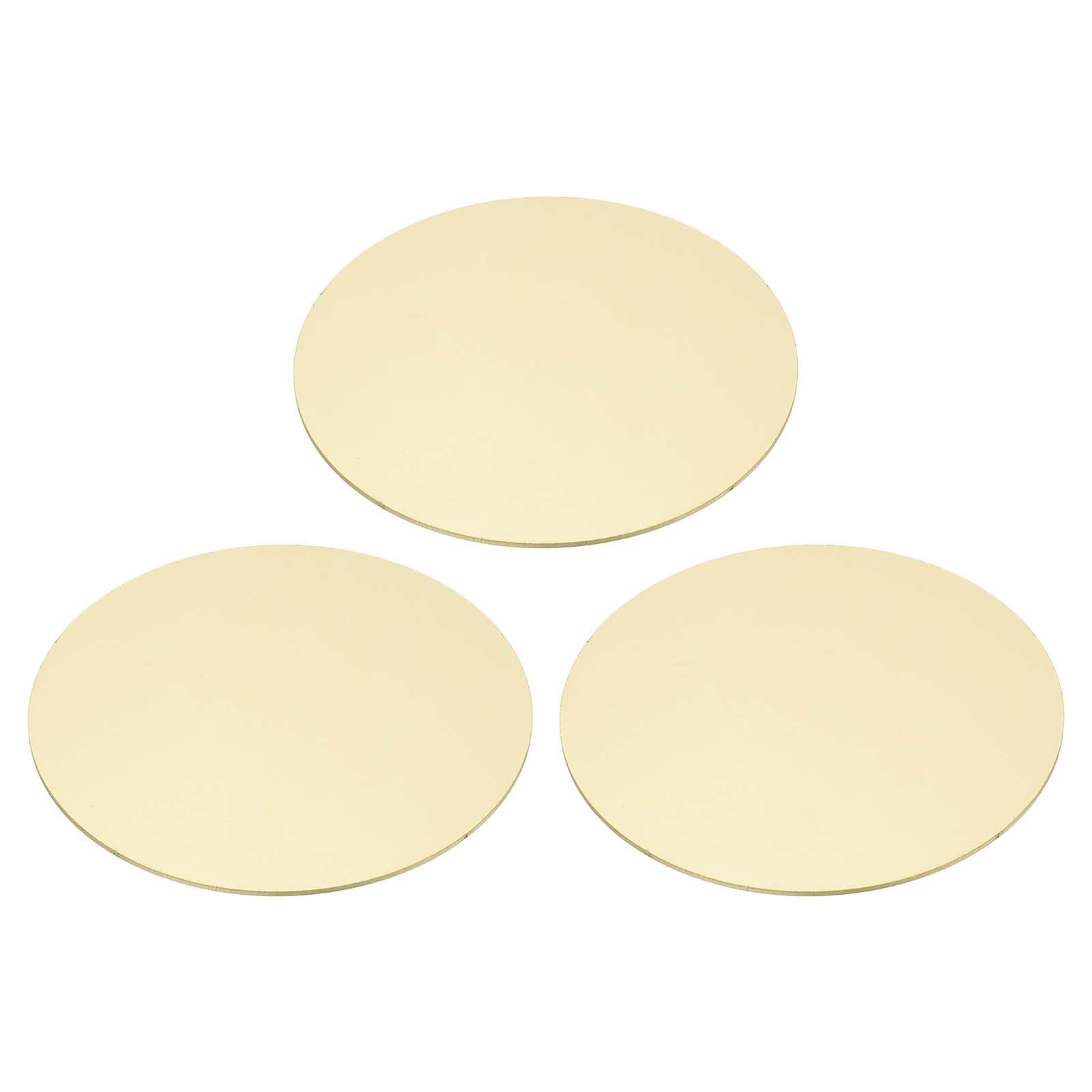 PATIKIL 3 Pcs Metal Stamping Blanks, 90mm Round Stamping Name Tags Blanks Metal Plate Disc Sheet Circle for Laser Engraving Stamping Dog Tags Keychain Making, 1.2mm Thick, Brass Tone