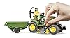 bruder 62104 - bworld trattore John Deere con rimorchio e giardiniere, trattore, figura giocattolo #5
