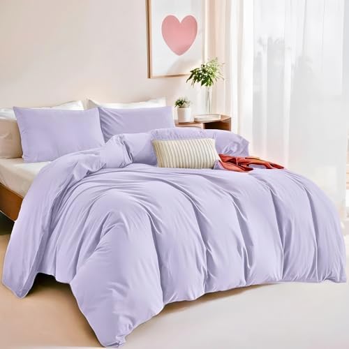 Michorinee Housse de Couette 200x200 Violet Parure...
