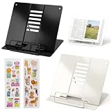2er Set Leseständer Metall,6-fach verstellbar,Schwarz+Weiß