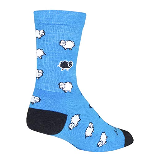 SockGuy Black Sheep 6in Wool Crew Cycling Sock - WCRBLACKSHEEP (Black Sheep - S/M)