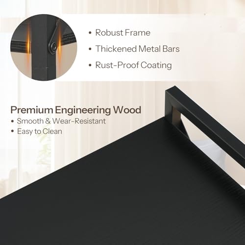 Image of HOOBRO Bookshelf, 6-Tier Industrial Bookcase, Book Shelf Storage Organizer, Tall Bookshelf with Metal Frame for Living Room, Bedroom, Home Office, Kitchen, Black BB72SJ01