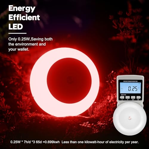 Image of fesnne Night Light, Night Lights Plug into Wall, Dusk to Dawn Sensor, Red Led Night Light 0.5W, 8 Pack Nightlight for Adults, Bedroom, Bathroom, Hallway, Kitchen