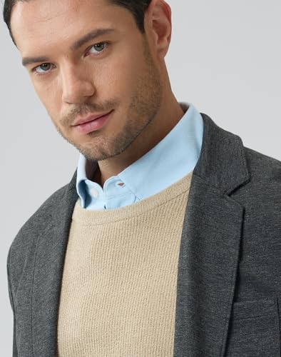 Casual Blazer for Men Stretch Sport Coat Knit Suit Jacket Notch Lapel Two Buttons with Pockets4