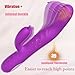 Super Quiet Motor Rabbit G Spot Dildo Vibrator with 8 Vibration Modes, Silicone Clitoral Stimulator Adult Sex Toy for Women Couple Portable Handheld Rechargeable Purple