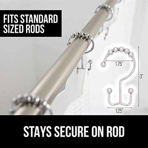 image for Gorilla Grip Premium Bathroom Shower Curtain and Liner Decorative Hook