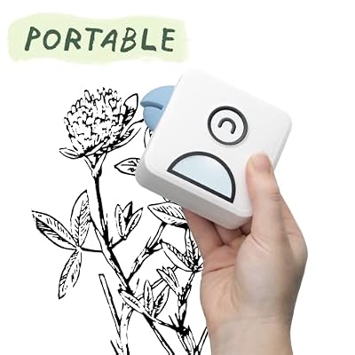 Poooliprint L1 Inkless Pocket Printer - Mini Phone Bluetooth Portable Poooli Thermal Printer for iOS + Android Print Sticky Photos, Labels, Notes, Lists for Journal, Blue