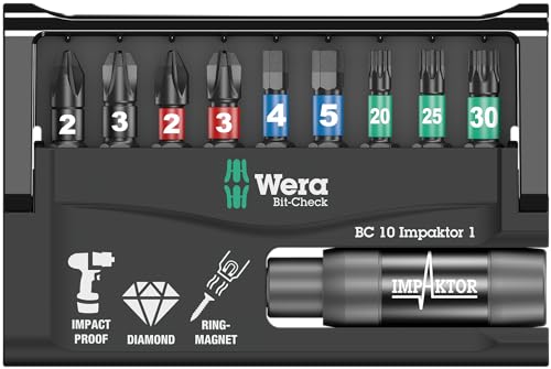 Wera Bit-Sortiment, Bit-Check 10 Impaktor 1, 10-teilig, 05057680001