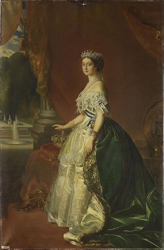Portrait d'Eugénie de Montijo poster art mural vintage 60x90cm