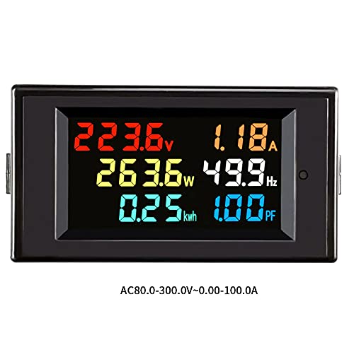 Image of xcluma 6 in 1 Energy Meter, 80V-300V AC 100A Power Meter Voltage Current Power Factor Active KWH